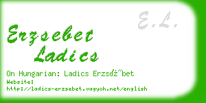 erzsebet ladics business card